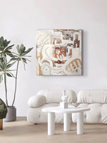 Golden Horizon Textured Abstract Art | Heavy Impasto Gold & Cream Painting | Modern Luxury Sculptural Canvas - Custom Frame Options