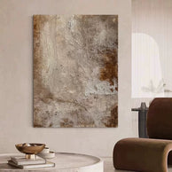 Wabi-Sabi Rustic Textured Abstract Art | Muted Earth Tone Beige & Dusty Rose Painting | Distressed Organic Wall Decor - Custom Frame Options