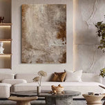 Wabi-Sabi Rustic Textured Abstract Art | Muted Earth Tone Beige & Dusty Rose Painting | Distressed Organic Wall Decor - Custom Frame Options