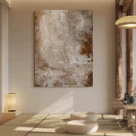 Wabi-Sabi Rustic Textured Abstract Art | Muted Earth Tone Beige & Dusty Rose Painting | Distressed Organic Wall Decor - Custom Frame Options