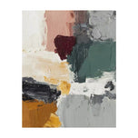 Bold Multi-Color Block Abstract Art | Heavy Impasto Forest Green & Burgundy Painting | Textured Modern Sculptural Canvas - Custom Frame Options