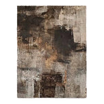 Distressed Earth Tone Abstract Painting | Heavy Gritty Texture & Dark Brown Palette | Industrial Expressionist Canvas - Custom Frame Options
