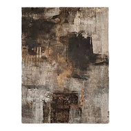 Distressed Earth Tone Abstract Painting | Heavy Gritty Texture & Dark Brown Palette | Industrial Expressionist Canvas - Custom Frame Options