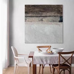 Fluid Abstract Line & Color Block Painting | Warm Neutral Beige & Brown Impasto Art | Modern Freeform Expressionist Canvas - Custom Frame Options