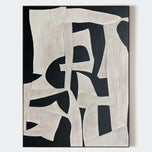 Black & White Sculptural Oil Painting | Heavy Texture on Premium Linen Canvas | High Contrast Modern 3D Relief Art - Artallin