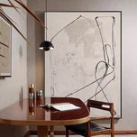 Calligraphic Abstract Line Art | Continuous Line Minimalist Sketch | Soft Neutral Texture Canvas | Custom Frame Options - Artallin