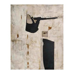 Abstract Expressionist Collage Art | Distressed Black & Ivory Texture Painting | Vintage Modern Canvas - Custom Frame Options
