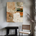 Warm Abstract Expressionist Painting | Rust & Terracotta Earth Tone Canvas | Modern Farmhouse Texture Art - Custom Frame Options