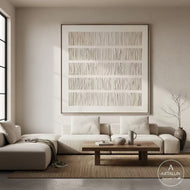Pure White Vertical Texture Art | Minimalist 3D Relief Canvas | Wabi-Sabi Inspired Japandi Decor - Custom Frame Options
