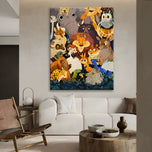 Whimsical Animal Crowd Illustration Art