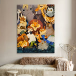 Whimsical Animal Crowd Illustration Art
