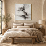 Stone Dialogue — Monochrome Wabi-Sabi Landscape Art