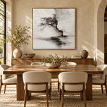 Stone Dialogue — Monochrome Wabi-Sabi Landscape Art