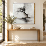 Stone Dialogue — Monochrome Wabi-Sabi Landscape Art