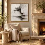 Stone Dialogue — Monochrome Wabi-Sabi Landscape Art
