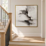 Stone Dialogue — Monochrome Wabi-Sabi Landscape Art