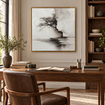 Stone Dialogue — Monochrome Wabi-Sabi Landscape Art