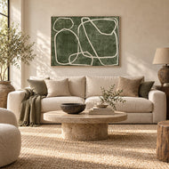 Verdant Geometry — Olive Wabi-Sabi Abstract Art