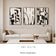 Airy Current — Black & White Abstract Set of 3 Wall Art