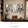 Airy Current — Black & White Abstract Set of 3 Wall Art