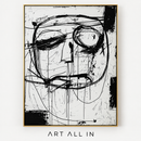 Misted Shore — Black and White Abstract Wall Art