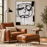 Misted Shore — Black and White Abstract Wall Art