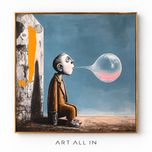 Bubble Reverie — Surreal Figurative Wall Art