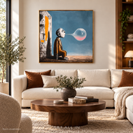 Bubble Reverie — Surreal Figurative Wall Art