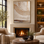 Lunar Study — Ivory Textured Wall Art