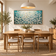 Teal Blossom — White Floral Textured Wall Art