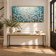 Teal Blossom — White Floral Textured Wall Art