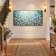 Teal Blossom — White Floral Textured Wall Art
