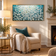 Teal Blossom — White Floral Textured Wall Art