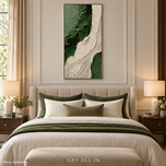Elemental Form 04 — Green and Ivory Textured Wall Art