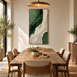 Elemental Form 04 — Green and Ivory Textured Wall Art