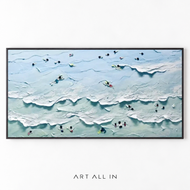 Seafoam Leisure — Blue Ocean Textured Wall Art
