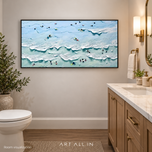 Seafoam Leisure — Blue Ocean Textured Wall Art