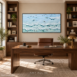Seafoam Leisure — Blue Ocean Textured Wall Art