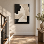 Quiet Ink & Linen — Wabi-Sabi Textured Abstract Wall Art