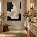 Quiet Ink & Linen — Wabi-Sabi Textured Abstract Wall Art