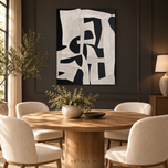 Monochrome Relief — Black & Ivory Sculptural Abstract Art