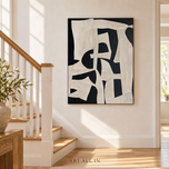 Monochrome Relief — Black & Ivory Sculptural Abstract Art