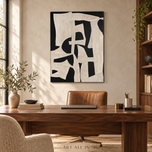 Monochrome Relief — Black & Ivory Sculptural Abstract Art
