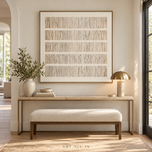 Ivory Rhythm — Vertical Wabi-Sabi Textured Wall Art