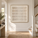 Ivory Rhythm — Vertical Wabi-Sabi Textured Wall Art