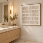 Ivory Rhythm — Vertical Wabi-Sabi Textured Wall Art
