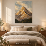 Golden Peak — Golden Light Mountain Oil Painting