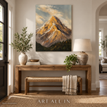 Golden Peak — Golden Light Mountain Oil Painting