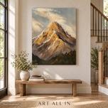 Golden Peak — Golden Light Mountain Oil Painting