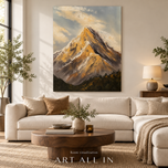 Golden Peak — Golden Light Mountain Oil Painting